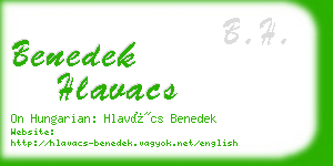 benedek hlavacs business card